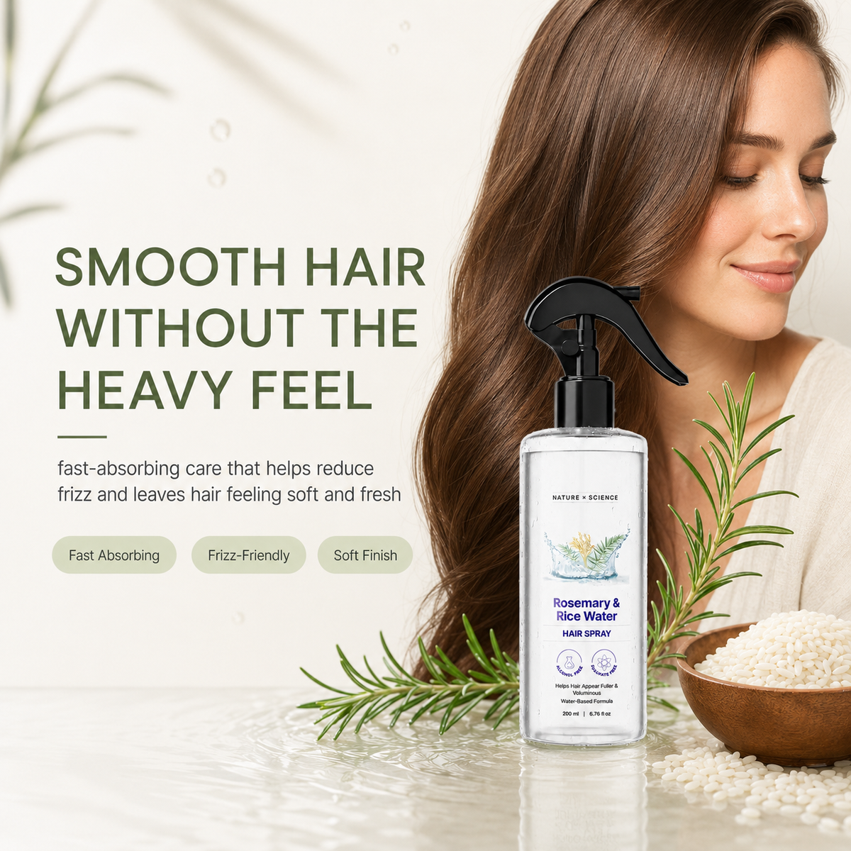 🔥Final 2 Hour 50% OFF🔥Rosemary & Rice Water Hair Spray| 100% Natural Extract